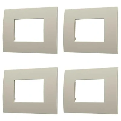 Immagine di 4 Pezzi Placca Compatibile Con Vimar Arke, Placche In Plastica (3 Posti/Moduli,Sabbia)