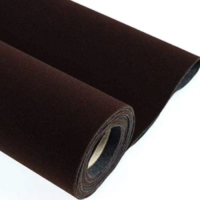 Immagine di fodera autoadesiva in velluto floccato per gioielli cassetti artigianato colore nero morbido fai da te Marrone 45 cm x 3 m
