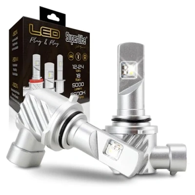 Immagine di Superlite Kit di lampade conversione da alogeno a LED HB4 Plug &amp; Play Gold Series 6500K / 5000 Lumens 12 24V 18W Per auto, moto e camion