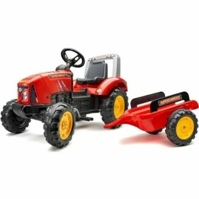 Immagine di Falk Trattore a Pedali Supercharger Rosso con Coperchio apribile e rimorchio Incluso, Colore, Large, 2020AB