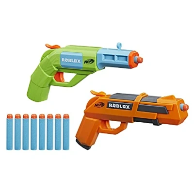 Immagine di Hasbro Nerf Roblox Jailbreak Armory, Set Da 2 Blaster E 10 Dardi Elite, Include Codice Per Sbloccare Un Articolo Virtuale In game