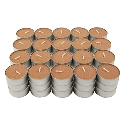 Immagine di Lumini Profumate, 60 Unità Tealight Candele Colore Marrone Aromatiche Profumo di Bastoncino Cannella