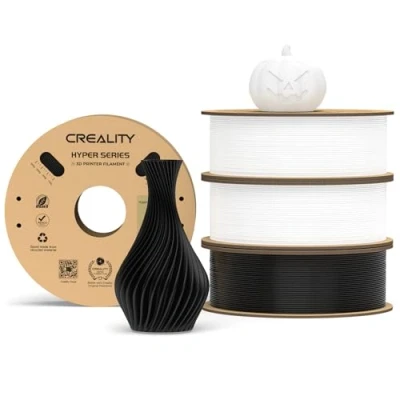 Immagine di Creality Hyper PLA Filament Bianco+Nero 4KG, Filamento per Stampanti 3D La Stampa Ad Alta Velocità, Durevole e Liscio, Prestazioni Di Overhang Accuratezza Dimensionale +/ 0,03mm, 4 Rotoli