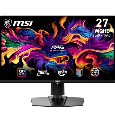 Immagine di MSI MAG 271QPX QD OLED Monitor Gaming 26,5&quot; WQHD Pannello Quantum Dot (2560 x 1440), 360Hz/0.03ms, 99,1% DCI P3, ΔE≤2, DisplayHDR True Black 400 DP 1.4a, HDMI 2.1, USB Type C