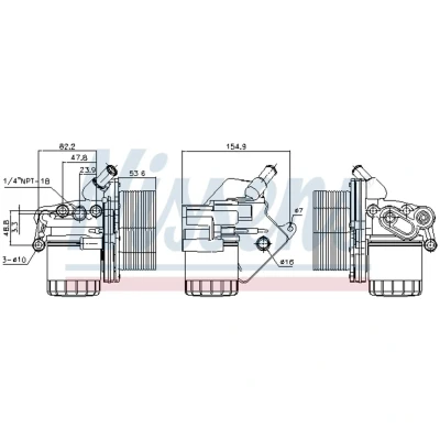 Immagine di NISSENS 90893 Radiatore Olio con scatola per filtro dell’olio FIAT: Ducato III Van, Camion pianale / Telaio, Bus