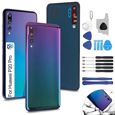 Immagine di RongZy Coperchio Batteria Ricambio per Huawei P20 PRO Parte di della Alloggiamento Copribatteria Posteriore con Strumento (Aurora Blu)
