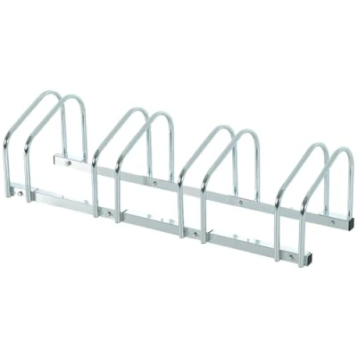 Immagine di HOMCOM Rastrelliera Portabiciclette Parcheggio per 4 Biciclette in Acciaio, 110x33x27 cm, Argento