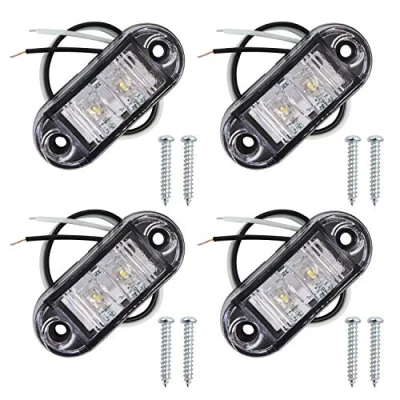 Immagine di Luce Laterale da Camion,YuanGu Bianca LED Indicatori Laterali Fanali Posizione 12V/24V Universale per Camion Caravan Camper Rimorchio Bus 4 Pcs