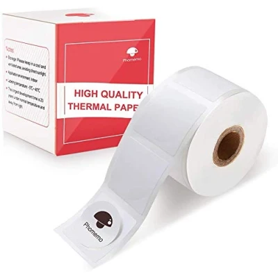 Immagine di Phomemo Etichetta termica,etichetta autoadesiva rotonda,per stampante di etichette M200/M110,etichette termiche 20x20mm(0,78&quot;x0,78&quot;),Tag fai da te，300 etichette/rotoli,etichetta rotonda bianca