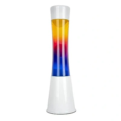 Immagine di Fisura Lampada lava multicolore. Base bianca e vetro Con effetto sfumato di a rilassante. lampadina ricambio. 11 cm x 39,5 cm.