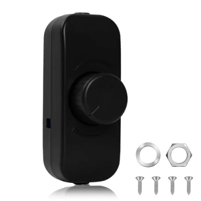 Immagine di Lamptobe Dimmer per Lampade a LED 220V, Regolatore Manopola Interruttore Varialuce con Cavo 3 100W Regolabile Lampadine Dimmerabili Alogene Nero 1 Pezzo