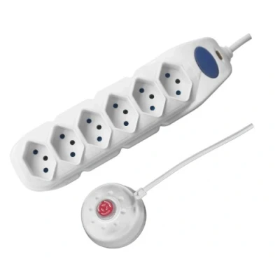 Immagine di Electraline 862011 Multipresa con 6 Prese Svizzere, Cavo 2 mt, Spina 10A Svizzera, Interruttore Switch ON/OFF, Bianco