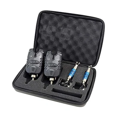 Immagine di Allarme morso pesca alla carpa e set swinger LED blu resistente all&#039;acqua (1137)
