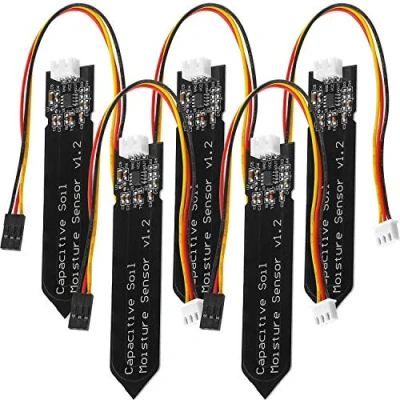 Immagine di AZDelivery 5 x Sensore di Misurazione Umidità del Suolo Igrometro Modulo Capacitivo V1.2 compatibile con Arduino incluso un E Book!