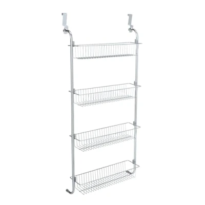 Immagine di WENKO Mensola XL da appendere con 4 cesti in acciaio cromato, pensile ideale per cucina e bagno, 50 x 109 14 cm