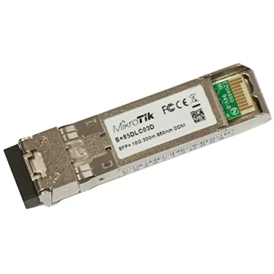 Immagine di Mikrotik S+85DLC03D modulo del ricetrasmettitore di rete Fibra ottica 10000 Mbit/s SFP+ 850 nm