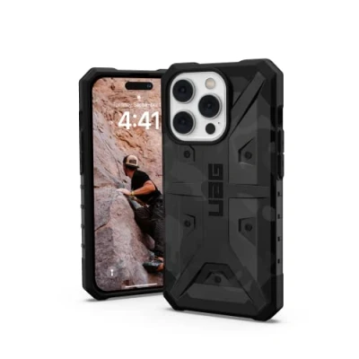 Immagine di Urban Armor Gear UAG Pathfinder Custodia compatibile Apple iPhone 14 Pro [Ricarica wireless compatibile, Protezione dalle cadute standard militare, Paraurti ultra sottile] Nero camo