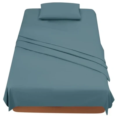 Immagine di FARFALLAROSSA Lenzuola Letto Singolo 90 Completo 3 Pezzi in Microfibre Lenzuolo con Angoli Sopra 1 Federa 50x80 90x190/200 Verde