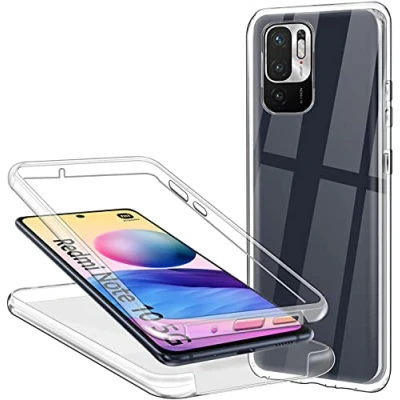 Immagine di CHIMUCO Cover per Xiaomi Redmi Note 10 5G, 360 Gradi Protezione Trasparente Ultra Sottile in Silicone TPU Anteriore e PC Indietro Custodia Cellulare Bumper Premium Resistente Case