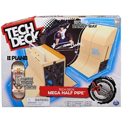 Immagine di Tech Deck, Mini Skate Finger Mega Rampa Half Pipe X Connect, Set di Rampe Personalizzabile con Skate, Giocattolo per Bambini e Bambine da 6 Anni in su