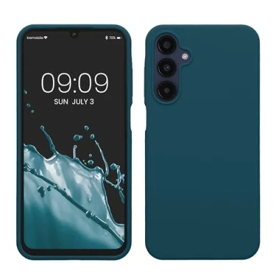 Immagine di kwmobile Cover per Samsung Galaxy A25 Custodia Back Case Smartphone in Silicone TPU Protezione Gommata petrolio matt