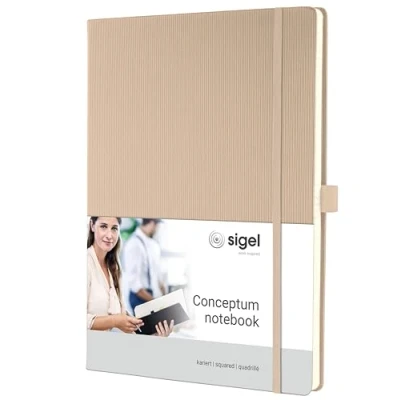 Immagine di SIGEL CO640 Taccuino premium con quadretti, A4, copertina rigida, beige, Conceptum