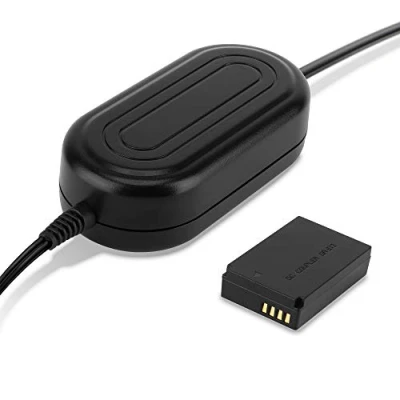 Immagine di subtel® Alimentatore ACK E12 compatibile con Canon EOS M M10 M100 M50 Mark II (CA PS700 + DR E12) ca. 3m DC Coupler accu Adattatore, Alimentazione da corrente di rete Accoppiatore CC, dummy battery