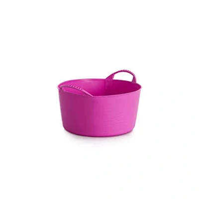 Immagine di RED HOG Flexi, contenitore per casa, giardino, edifici, super resistente, multiuso, con manici, capacità: 120 kg (fucsia, 14 l)