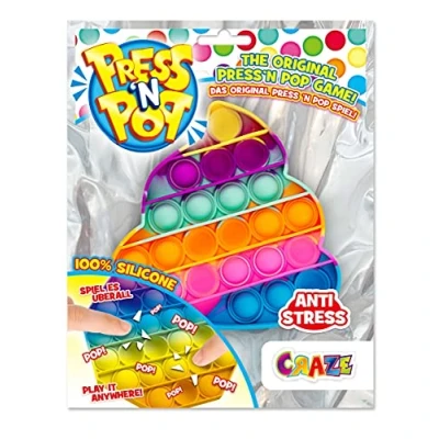 Immagine di CRAZE Pop it Fidget Toy Giocattolo Antistress Poo Multicolore, Ragazze e Adulti, 37218