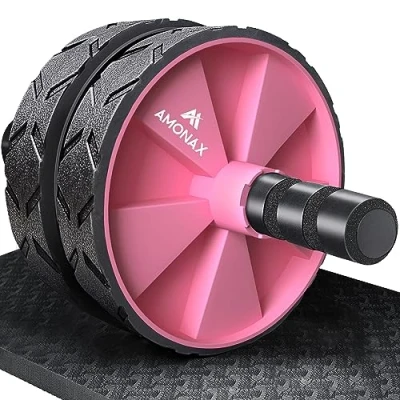 Immagine di Amonax Ruota Addominali Rotella Rullo Workout Convertibile Con Grande Tappetino Per Esercizi Di Rollout Abs