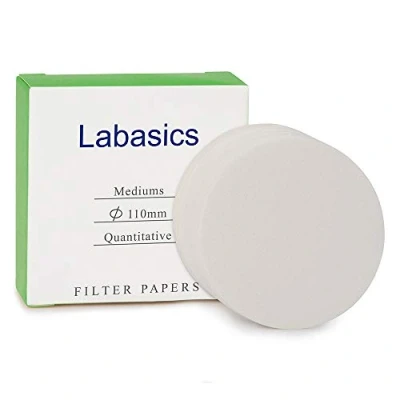 Immagine di Labasics Cerchi di Carta da Filtrante Quantitativi, Filtro in Diametro 110 mm con Velocità Filtrazione Media Trattenimento Delle Particelle 20 Micron, Confezione 100