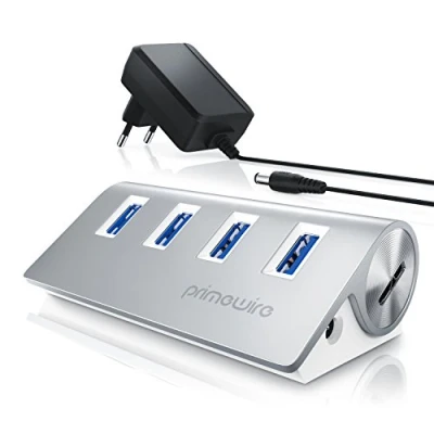 Immagine di Primewire Attivo 3.0 USB Hub a 4 Porte Incluso Alimentatore Port distributore per Notebook Netbook Computer Portatile ultrabook Tablet PC Mac MacBook