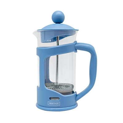 Immagine di Nerthus FIH 791 Caffettiera francese a pistone, PP/Vetro borosilicato/SS, BLU, 350 ml