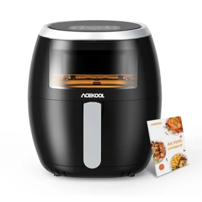 Immagine di Friggitrice ad aria Oven Digitale da forno 8 Programmi di cottura L con Ricettario Touch screen e Finestra visibile, Accessori senza BPA 1800 W, Timer controllo Temperatura