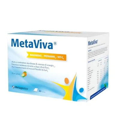 Immagine di Metagenics MetaViva MgK Vit C Magnesio, Potassio, Vitamina C, D, B1, B3 e B5 40 bustine