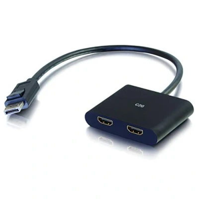 Immagine di C2G DisplayPort 1.2 a doppio HDMI 4K monitor MST Hub, DP Multi Stream Transport (MST) Splitter multiplo, nero
