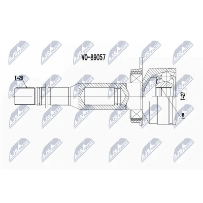 Immagine di NTY NPW VV 100 Kit Giunto Omocinetico Trasmissione automatica Assale anteriore Dx VOLVO: XC60 I