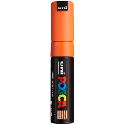 Immagine di Uni Ball M PC8K B Marcatore Posca a Tempera, Scalpello, 8 mm, Arancione