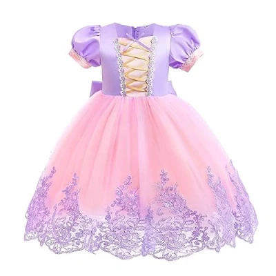 Immagine di Lito Angels Vestito da principessa Rapunzel per bambine, feste di compleanno, età 9 12 mesi, colore: viola (etichetta numero 70)