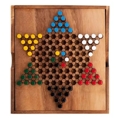 Immagine di Engelhart 350300 Dama Cinese in Scatola di Legno Gioco da Tavolo per 2 6 Giocatori Ecologico Dai 7 Anni Su Dimensioni: 13 x 14,3 3 cm