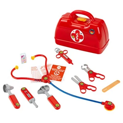 Immagine di Theo Klein 4457 valigetta del dottore, con stetoscopio, termometro, siringa e molto altro, Solida pratica maniglia di trasporto, Dimensioni: 24 cm x 11 19 cm, Giocattolo per bambini a partire dai 3 anni