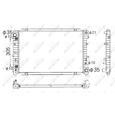 Immagine di NRF 53378 Radiatore motore Alluminio 700 467 26 Alette di raffreddamento saldate