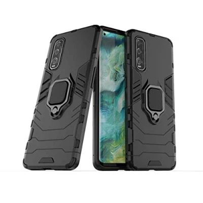 Immagine di MRSTER Cover per Oppo Find X2, doppio strato rinforzato difesa antiurto armatura custodia con 360 rotazione anello di supporto X2. HB Black