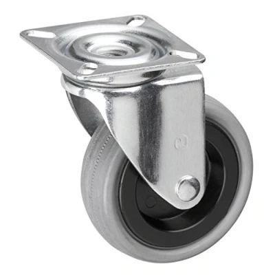 Immagine di Metafranc 800660 Ruota Girevole Diametro, 60 x mm, in Gomma, Cuscinetto a Scorrimento, Ø 75 mm