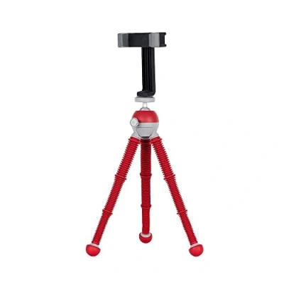 Immagine di JOBY PodZilla Medium Kit, Treppiede Flessibile e Attacco GripTight 360 Phone, dai Creatori del GorillaPod, per Smartphone, Compatibile con iPhone, Action Cam, Dispositivi fino a 1 Kg, Rosso