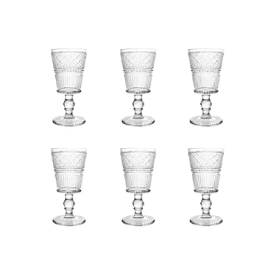 Immagine di H&amp;h set 6 calici romance in vetro trasparente cl 24
