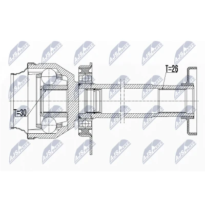 Immagine di NTY NPW VW 044 Kit Giunto Omocinetico Assale anteriore Dx VOLKSWAGEN: Transporter 5 Bus, 5, Multivan (7HM