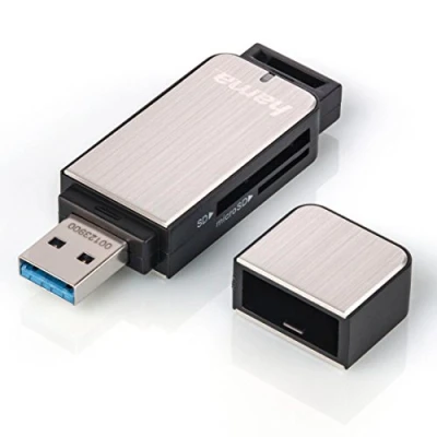 Immagine di Lettore schede di memoria esterno USB 3.2 Gen 1 (USB 3.0) Hama 123900 Argento