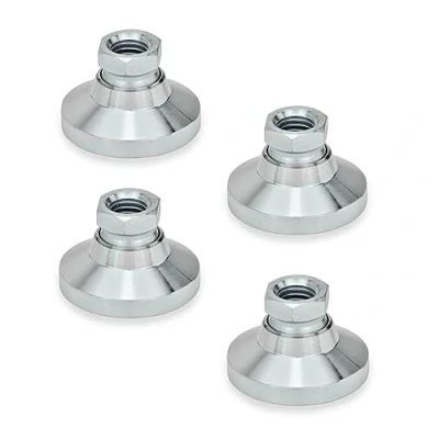 Immagine di Ganter Norm elementi da piedi con filettatura femmina, 4 pezzi, colore: Argento, GN 343.1 25 M6 di OS