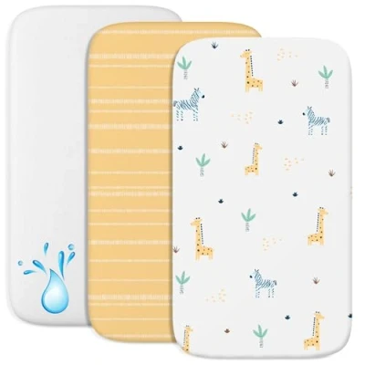 Immagine di Lenzuola Next To Me 3 in 1 Culla Cododo con Angoli (Set da 2) + Coprimaterasso Impermeabile Elastico 50 x 83 cm Per Co sleeping, Lettino Bimbo e Bimba Savana
